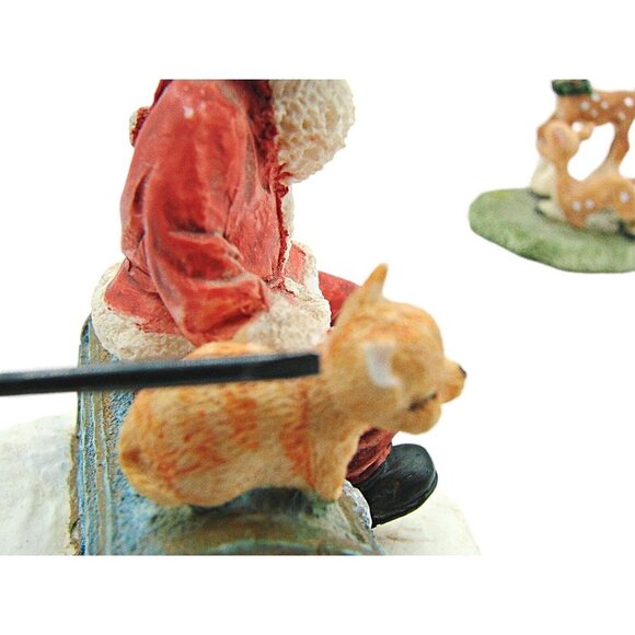 Vintage Ceramic Pottery Holiday Ornaments Santa & Rudolph Reindeer Christmas 3x2 - Picture 5 of 11